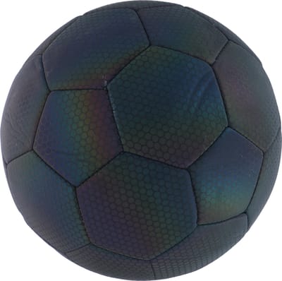 Lichtgevende Voetbal - Bal Maat 5 - Speelbal Holografisch/ Reflecterend - Voetbal Trainingsmateriaal - voor Binnen en Buiten Gebruik - Kinderen en Volwassenen - Nylon - Zwart