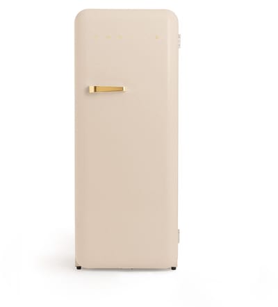 CREATE - Koelkast in retrostijl - Zand - Handvat Goud - FRIDGE RETRO 281L