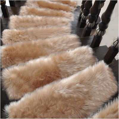 Antislip Trapmatten - Zelfklevende Treden Tapijt - Veiligheid Verhoging - Pluche Stof - 6 cm Poolhoogte - Grijs