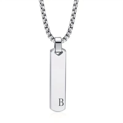 Bovista Ketting - Heren - Staal - Nep zilver - Met Hanger - B