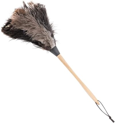 Ostrich Veer Duster met Houten Handvat - Handgemaakt, Wasbaar en Niet-Electrostatisch Schoonmaakgereedschap voor Zachte en Zijdeachtige Stofverwijdering