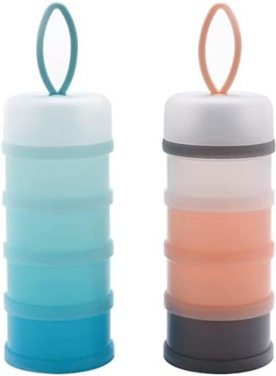 Melkpoeder Toren - Melkpoeder Bewaarbakjes - Melkpoeder Bewaardoos - Blauw/Roze