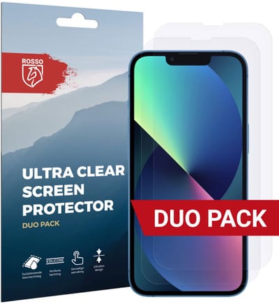 Rosso Clear Screen Protector Duo Pack Geschikt voor Apple iPhone 13/13 Pro Ultra