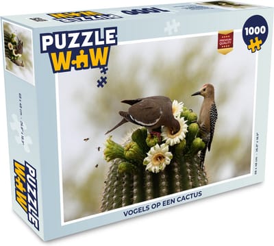 Puzzel Vogels op een cactus - Legpuzzel - Puzzel 1000 stukjes volwassenen