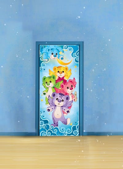 Deursticker Muursticker Beerties | Blauw | 91x211cm