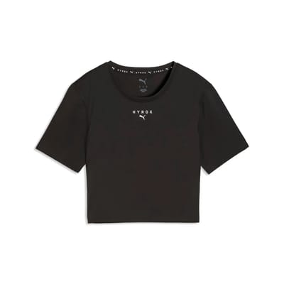 Puma X Hyrox Pwrmode Cropped T-shirt Met Korte Mouwen Zwart L Vrouw