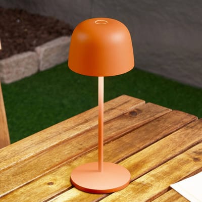 Lindby - Terraslampen- met dimmer - 1licht - Aluminium spuitgietwerk, kunststof - H: 27.5 cm - oranje - Inclusief lichtbron