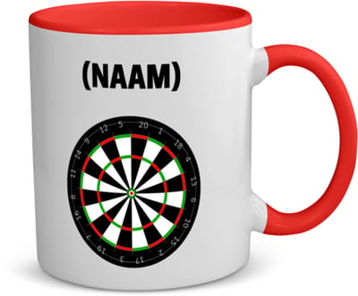 Akyol - darten met eigen naam koffiemok - theemok - rood - Dartbord - darter - sport - 350 ML inhoud