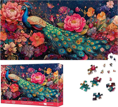 Puzzels voor Volwassenen 1000 Stukken, Uitdagende Bloemen Jigsaw Puzzle voor Gezinnen, Perfecte Cadeau- en Decoratie Ideeën, 80 x 41 cm