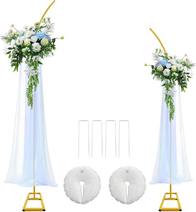Metalen bruiloftsboog standaard set van 2 voor tuin en ceremonies