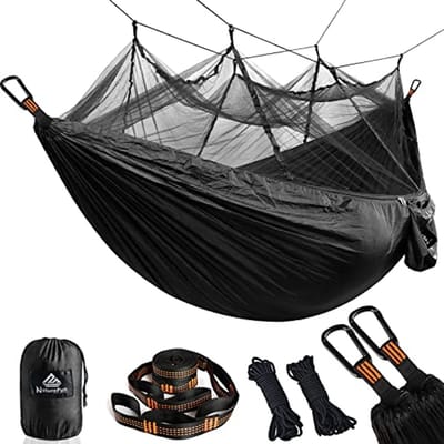 Ultralichte muggennet campinghangmat 300 kg draagvermogen - Ademend en Sneldrogend Nylon 275x140 cm