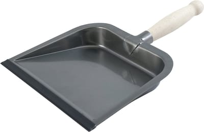 Sorex Vuilblik - metaal - houten handvat - 35 x 26 cm - zilver - stofblik - luxe