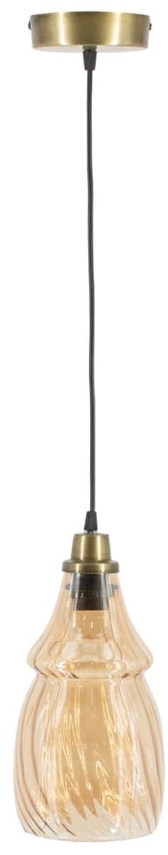 Hanglamp glas roest/goud