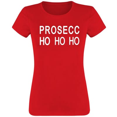 Alkohol & Party - Fun T-shirt - Prosecc Ho Ho Ho - S tot 3XL - voor Vrouwen - rood