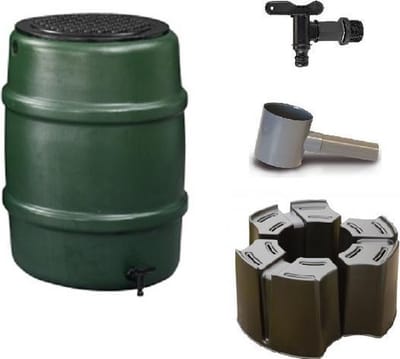 Regenton voordeelset: Harcostar 114liter groen + Harcostar standaard + Harcostar vulautomaat 70/80mm