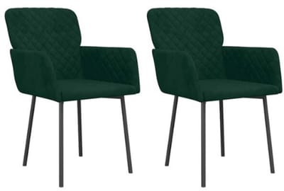 Eetkamerstoelen 2 st fluweel donkergroen
