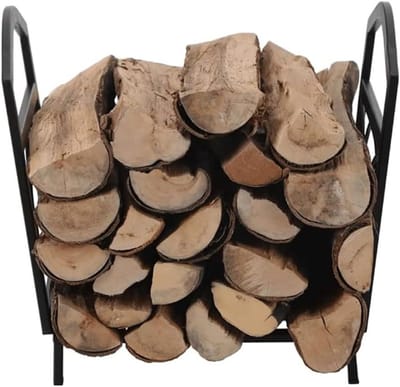 Brandhouthouder - Houtopslag Plank - Open haard aansteken - Zware metalen constructie - 43 x 33 x 406 cm - Zwart