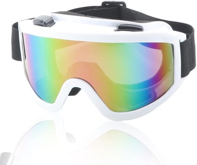 Dailygoods- Skibril UV-bescherming - Anti-condens - Verstelbaar - Voor brildragers - Polycarbonaat - Wit 12,8 x 8,6 cm - Ski Goggles