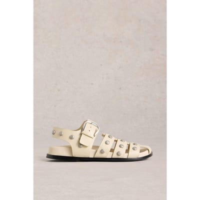 White Stuff Helena Studded Fisherman Pale Ivory Taglia: 3 | Infradito Outlet | Donna | Bianco