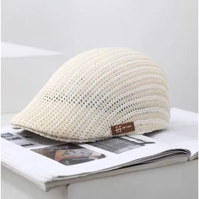 Trendy Unisex Linnen Eendagsnavel Pet Ademend Zomer Lichtgewicht Hoed Omkeerbaar Buiten Strand Casual Reizen Sport Baret 56-58CM white