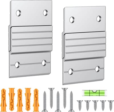 2 Paar 5cm Franse Cleat Hangers voor Zware Lasten - Aluminium Beugels voor Foto's en Spiegels, Muurbevestiging en Interlocking Z-Bar Clips