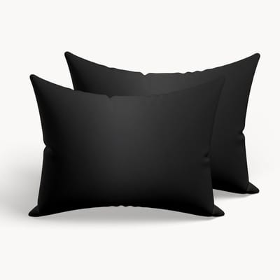 HappyBed Kussenslopen Black 40x80 cm - Kussensloop set 2 stuks - 100% Microvezel - Ultieme slaapcomfort