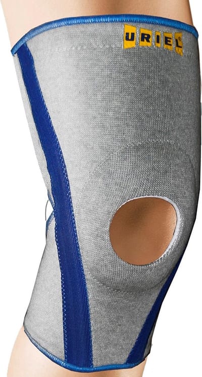 Uriel – Kniebrace Grijs – Stabiele Ondersteuning & Compressie – Verlicht Kniepijn bij Sport & Blessures – Unisex – Past Links & Rechts
