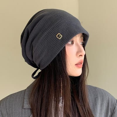 Chapeau coupe-vent polyvalent style coréen avec protection pour les oreilles Grande circonférence de tête Affinant le visage Petit chapeau décontracté pour le froid average size gray