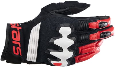 Alpinestars Halo Leren Zwart Wit Felrood Handschoenen - Handschoen