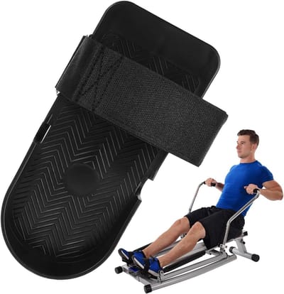Roeimachine Pedalen - Voetsteunen Trainer - Spierversteviging Thuistraining - Gewrichtsvriendelijk Ontwerp - 24 x 10.5 cm - Zwart