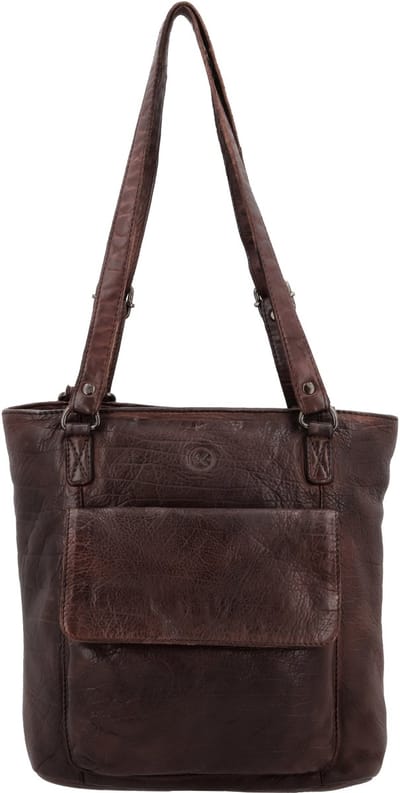 Hide & Stitches Paint Rock Crossbody Schoudertas - Rugtas - Multifunctioneel - Kwaliteitsleer - Leren Dames Tas - Donkerbruin