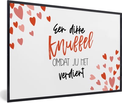 Fotolijst incl. Poster - Beterschap - Spreuken - Knuffel - 60x40 cm - Posterlijst