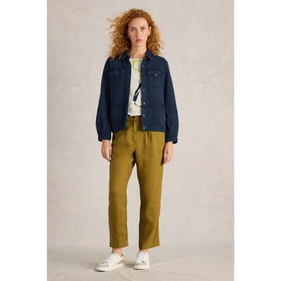 White Stuff Camille Jersey Jacket Mid Denim Maat: 20 | Spijkerjassen Outlet | Dames | Blauw