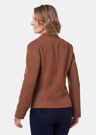 Blazer met geraffineerd ontworpen kraag - bruin - Gr. 46 van Goldner Fashion