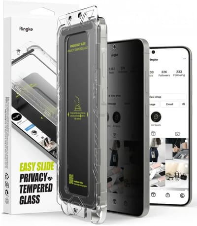 Ringke Easy Slide Privacy Geschikt voor Samsung Galaxy S24 / S25 | Screen Protector met Jig | 9H Volledig Dekkend Tempered Glass | Case Friendly | Anti-Spy | Gemakkelijke Installatie | 2-Pack