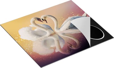 Chefcare Inductie Beschermer Zwanen Koppel in een Hart Vorm - 60x50 cm - Afdekplaat Inductie - Kookplaat Beschermer - Inductie Mat