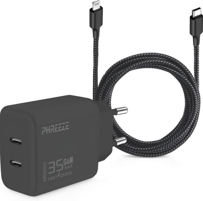 Usb C snellader 2 poorten + Oplader kabel geschikt voor iPhone 14/13/12/11/X/8/7/SE - Lightning naar usb-C kabel - 3 meter