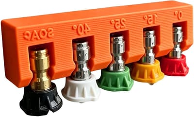 Opbergrek Nozzles - Houder Accessoires - Reiniging Organiseren - Stevige Wandmontage - 12 x 4 x 3 cm - Oranje