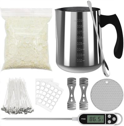 kaarsenmaakset, cadeau voor feestdagen, verjaardagen, jubilea, sojawasset met 900 ml pot, lonten, stickers, ideaal voor Kerstmis, Moederdag, Valentijnsdag, volwassenen en beginners