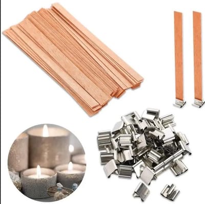 50 Sets van Kaarsenlont van Hout - Kaarslonten voor zelf kaarsen maken - Kaarslont - Geur Kaarsen Maken - Candle Making Kit - LOUZIR