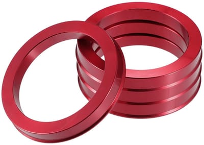 By shayne - Hub Centric Rings - Trillingen Elimineren - Rood - Perfecte Pasvorm - Set van 4 - Geschikt voor wielen - OD 72.6mm tot ID 57.1mm