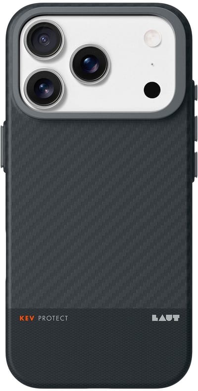 LAUT KEV Protect iPhone 17 Pro Hoesje met MagSafe® & Standaard - DuPont™ Kevlar® - Zwart