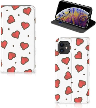 Apple iPhone 11 Hoesje met Magneet Hearts