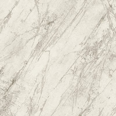 Steen tegel behang Profhome 388172-GU vliesbehang hardvinyl warmdruk in reliëf gestructureerd in marmerlook mat wit grijs 5,33 m2
