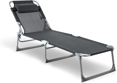 DnA® Ligbed Tuin - Ligbed Tuinmeubel - Ligbed Tuinmeubel 2 Persoons - Donkergrijs - 193cm x 53cm x 29cm