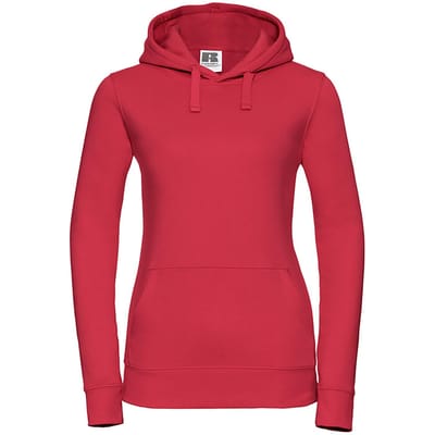 Russell Dames Premium Authentieke Hoodie (3-Lagen Stof) (Klassiek rood)