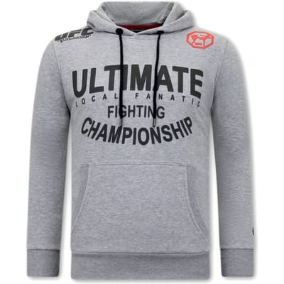 Hoodie Heren Print - Ultimate Fighting - Grijs
