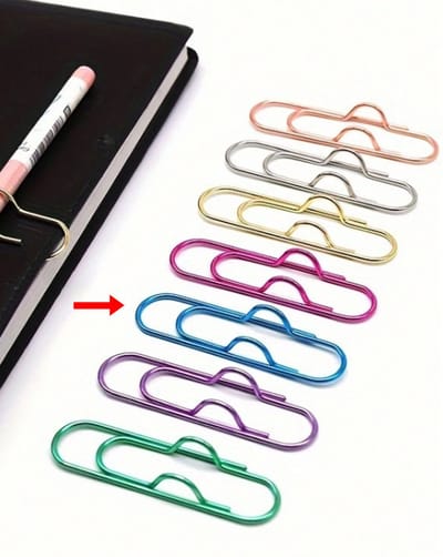 Penhouder voor notitieboek – Blauw – Metalen penclip – Schoencadeau – Sinterklaascadeau – Kerstcadeau – Cadeau onder €5 – Planner accessoire