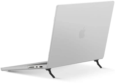 Avizar Hoesje geschikt voor MacBook Pro 16 - 360° Bescherming & Standaard, Wit