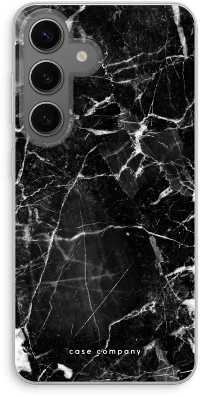 Case Company® - Hoesje geschikt voor Samsung Galaxy S24 hoesje - Zwart Marmer - Soft Cover Telefoonhoesje - Bescherming aan alle Kanten en Schermrand